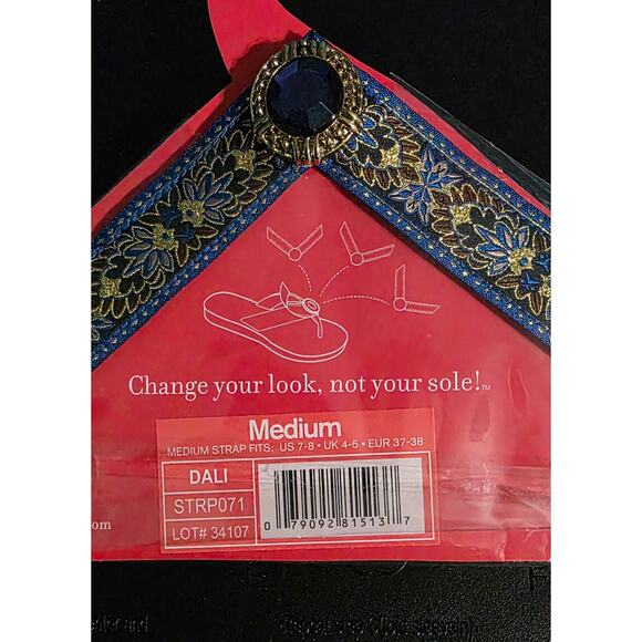 Lindsay Phillips Switchflops Interchange Strap Dali blue floral Size M - Picture 3 of 3